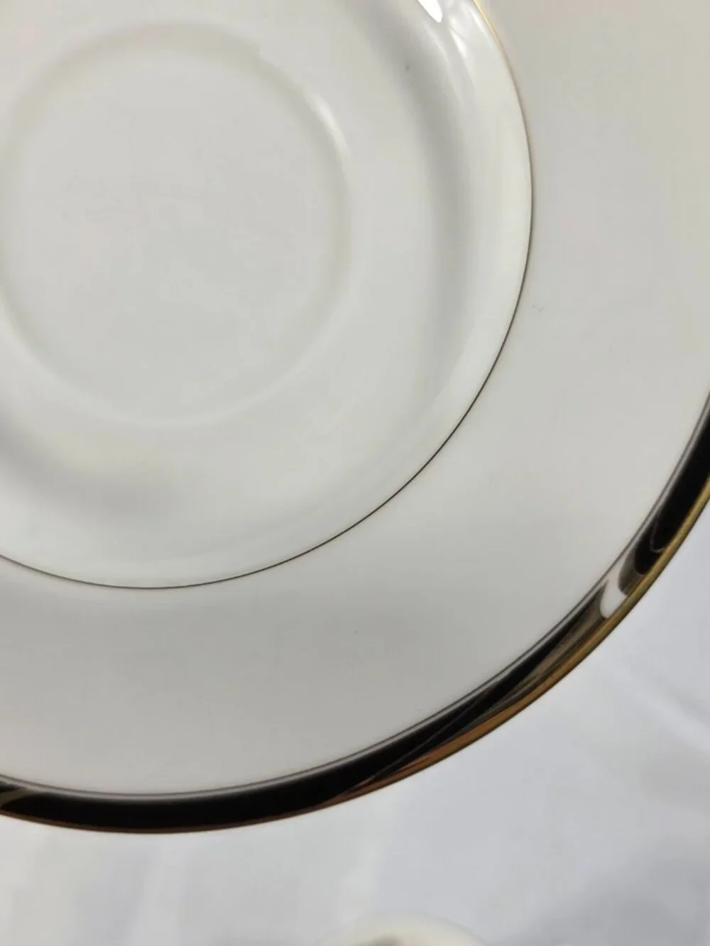 ONE Mikasa Academy Bone China Cup & Saucer Set White with Black & Gold Band